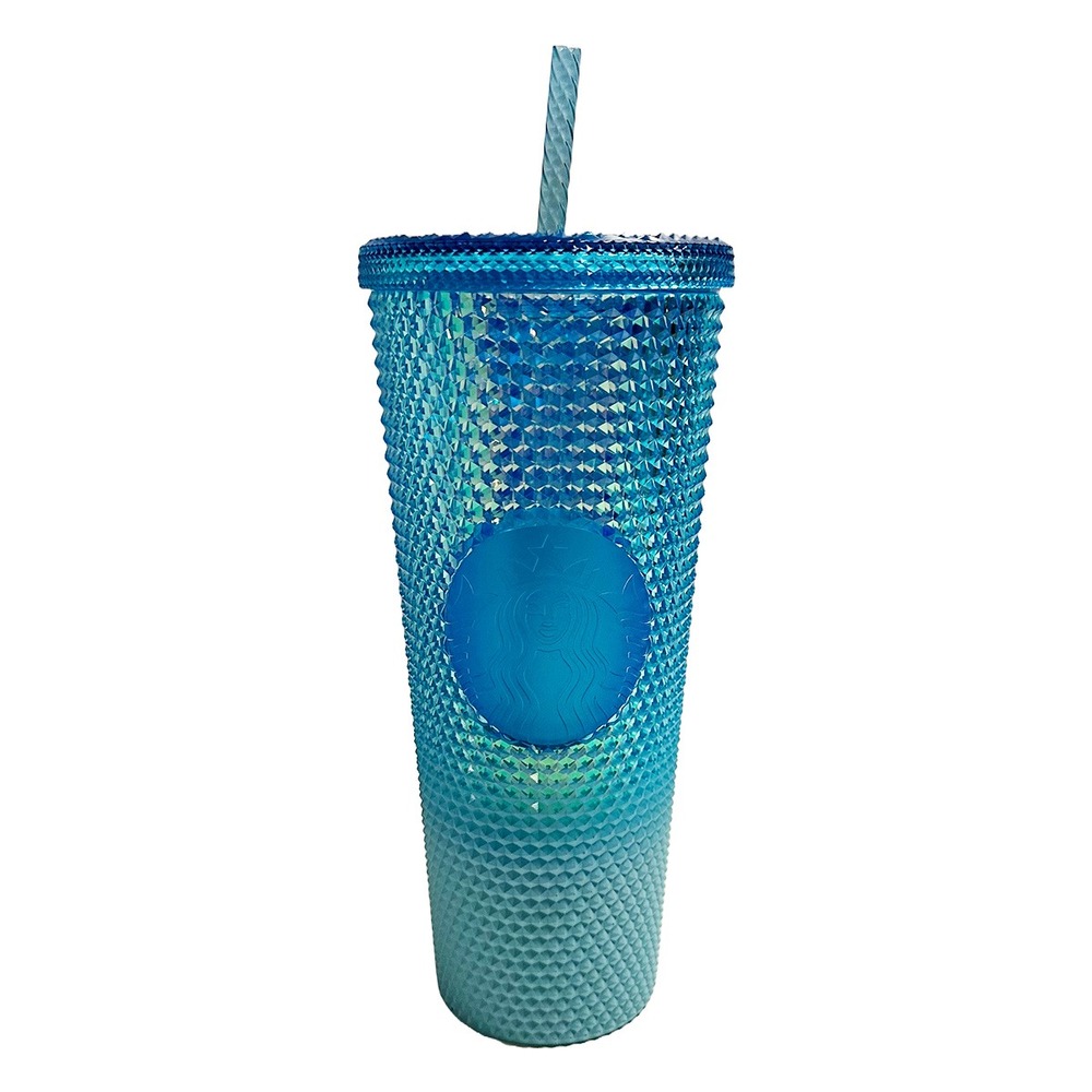 2023 STARBUCKS Studded 24oz Venti Cold Cup Tumbler • Glacier Blue Ombre